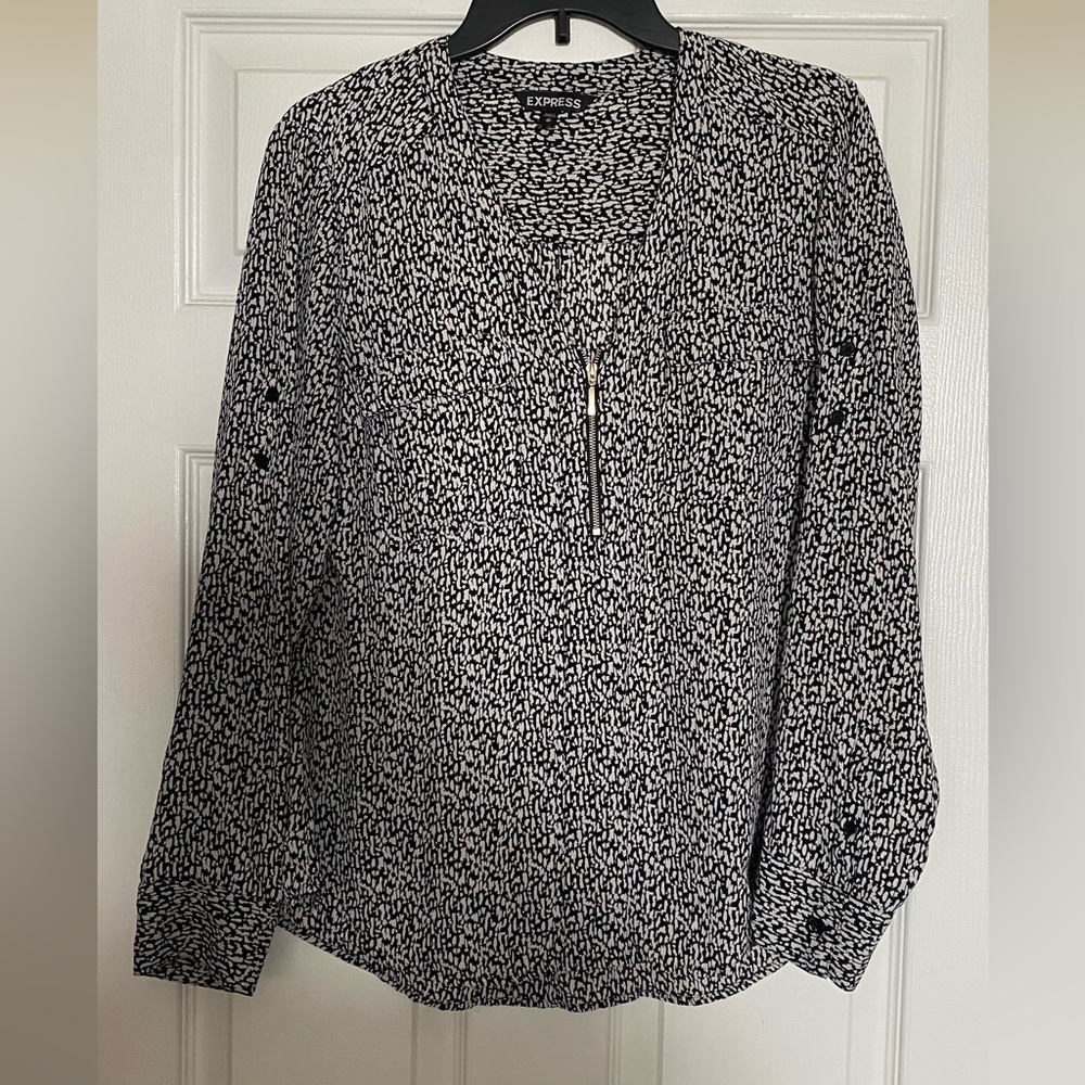 Express Monochrome Abstract Blouse